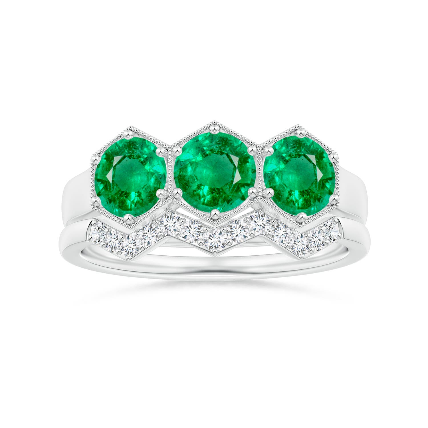 AAA - Emerald / 1.35 CT / 14 KT White Gold