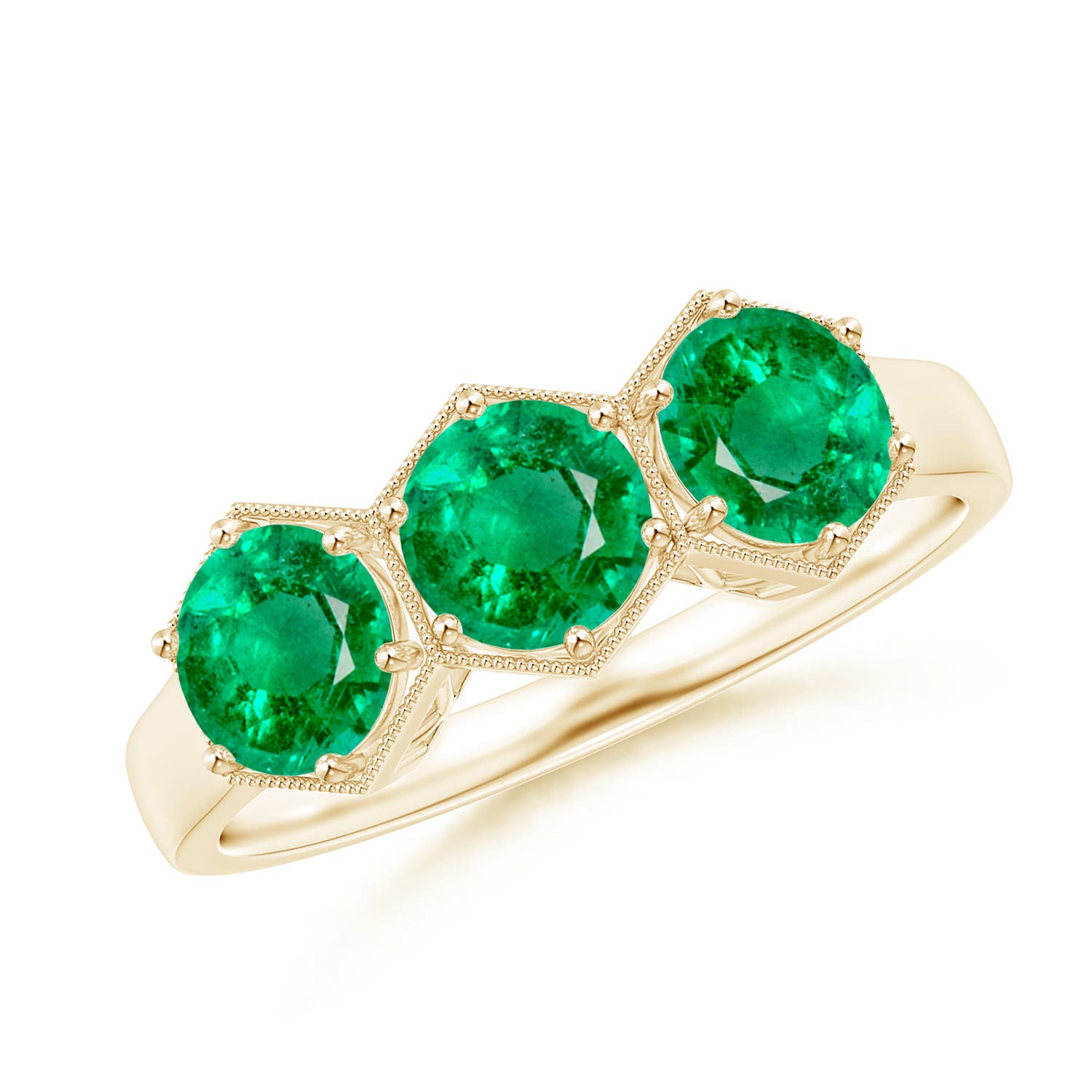 AAA - Emerald / 1.35 CT / 14 KT Yellow Gold