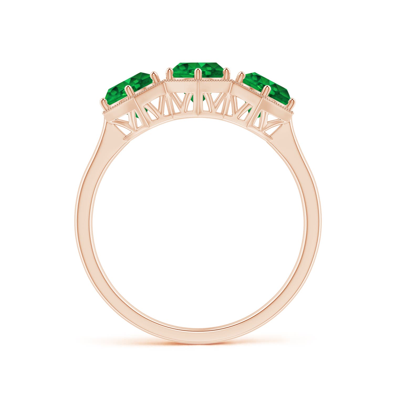 AAAA - Emerald / 1.35 CT / 14 KT Rose Gold