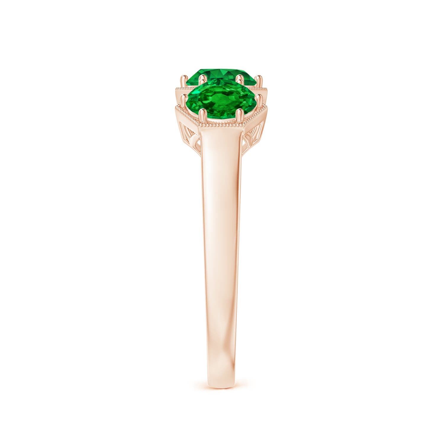 AAAA - Emerald / 1.35 CT / 14 KT Rose Gold