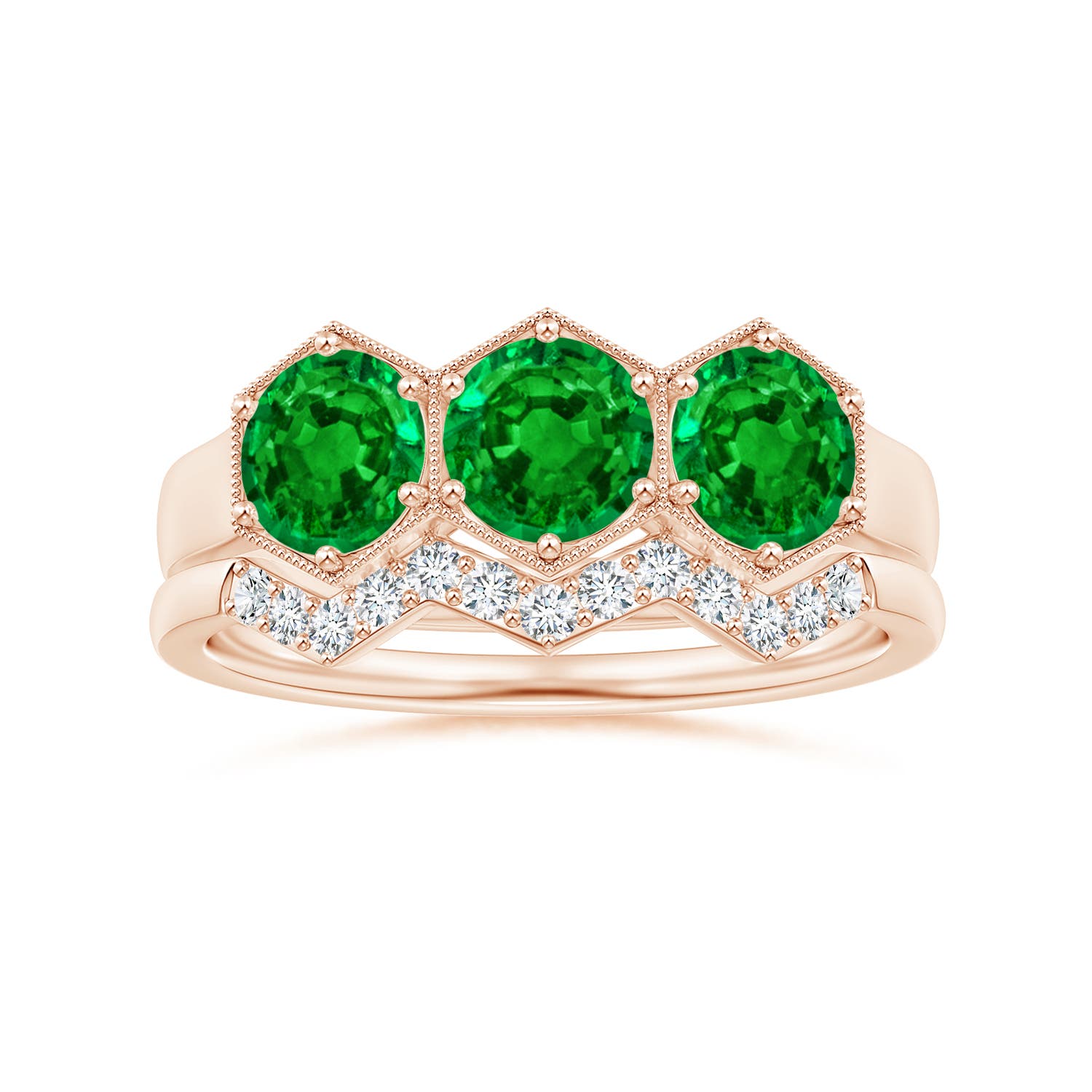 AAAA - Emerald / 1.35 CT / 14 KT Rose Gold