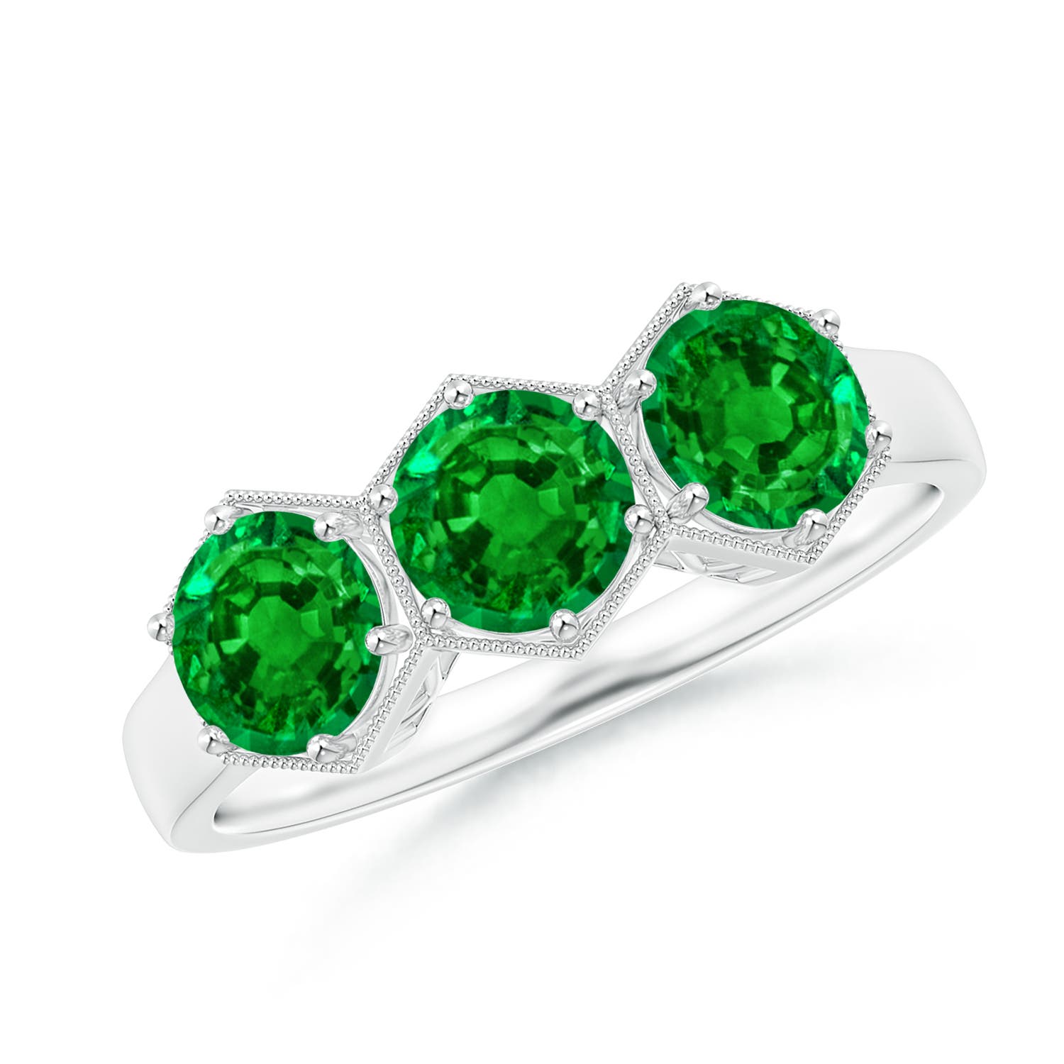 AAAA - Emerald / 1.35 CT / 14 KT White Gold