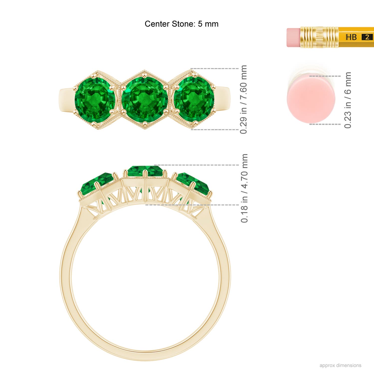 AAAA - Emerald / 1.35 CT / 14 KT Yellow Gold