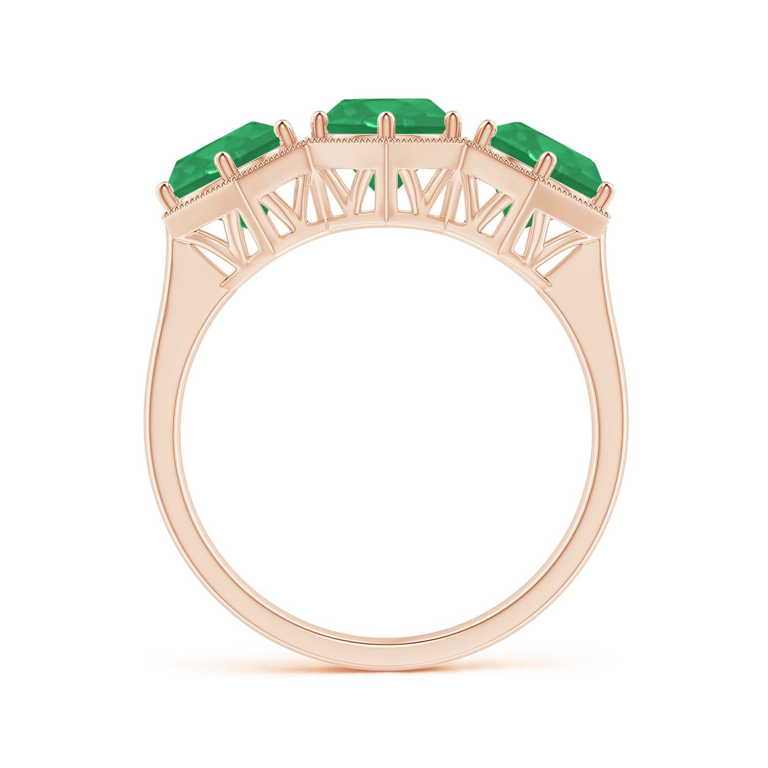 A - Emerald / 2.25 CT / 14 KT Rose Gold