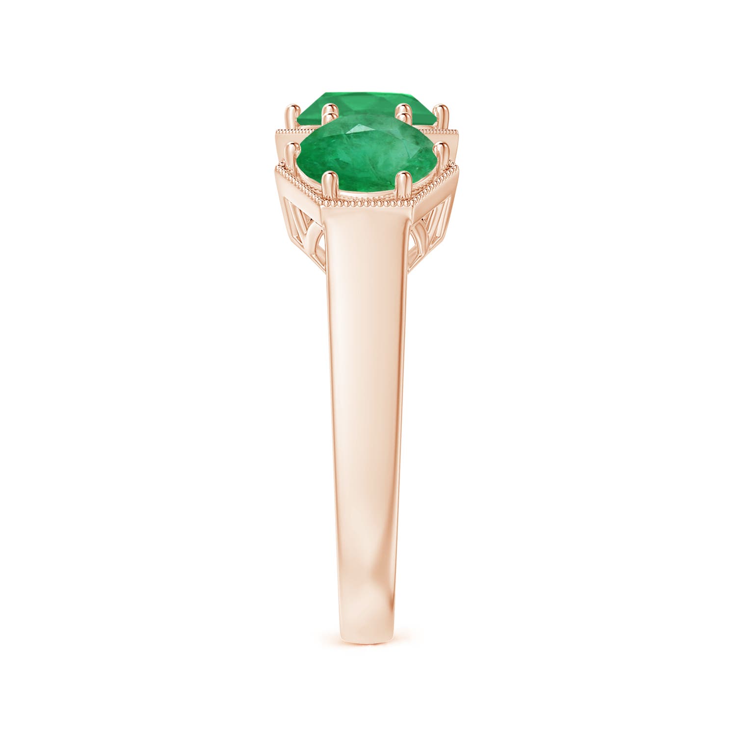 A - Emerald / 2.25 CT / 14 KT Rose Gold