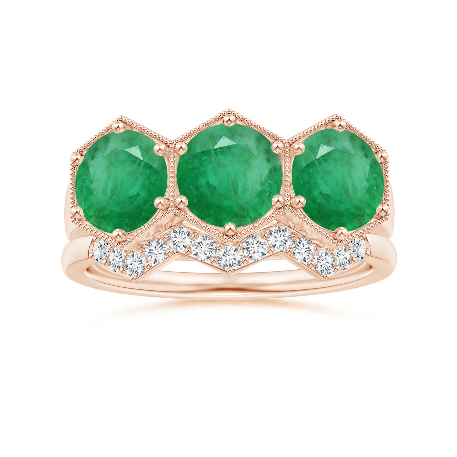 A - Emerald / 2.25 CT / 14 KT Rose Gold