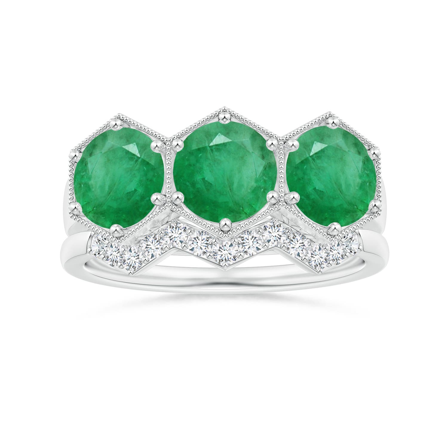 A - Emerald / 2.25 CT / 14 KT White Gold