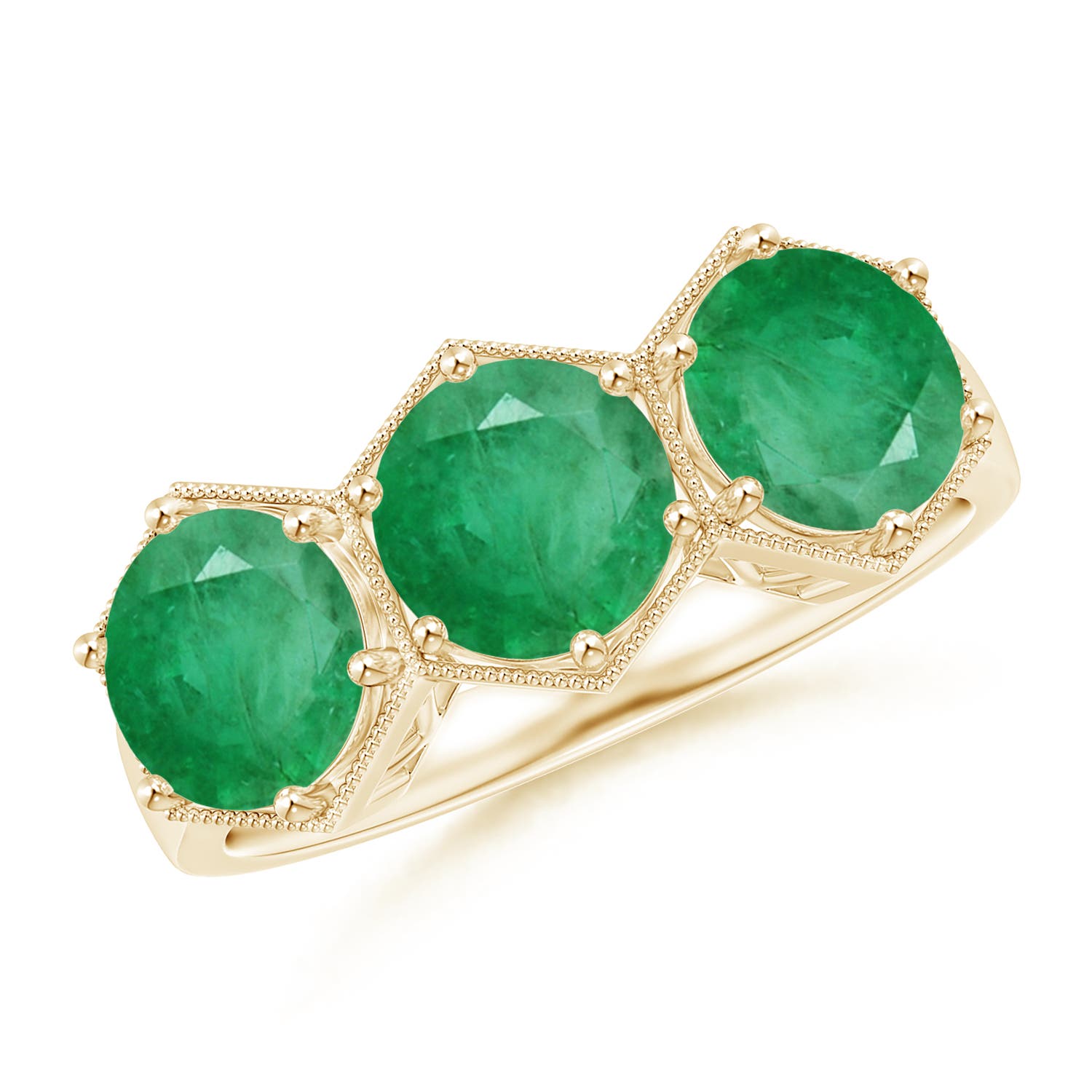 A - Emerald / 2.25 CT / 14 KT Yellow Gold