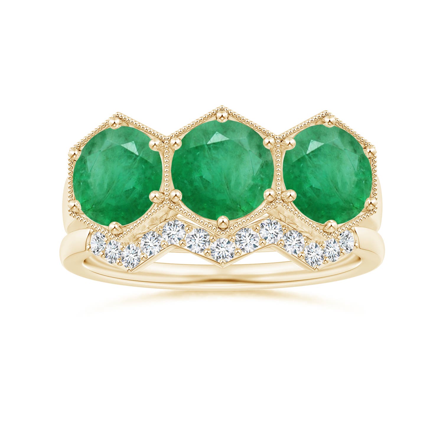 A - Emerald / 2.25 CT / 14 KT Yellow Gold