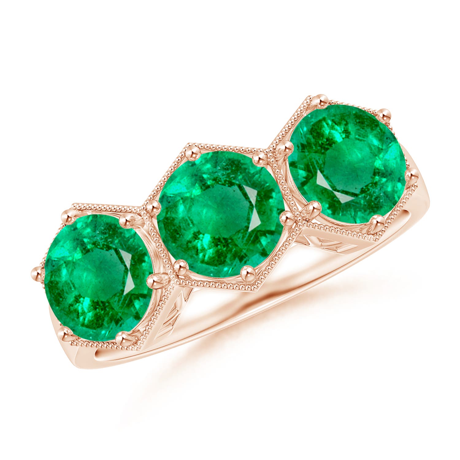 AAA - Emerald / 2.25 CT / 14 KT Rose Gold