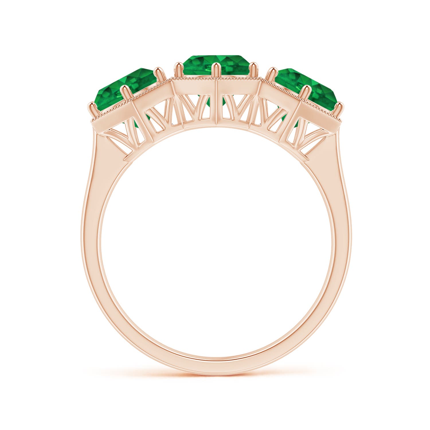 AAA - Emerald / 2.25 CT / 14 KT Rose Gold