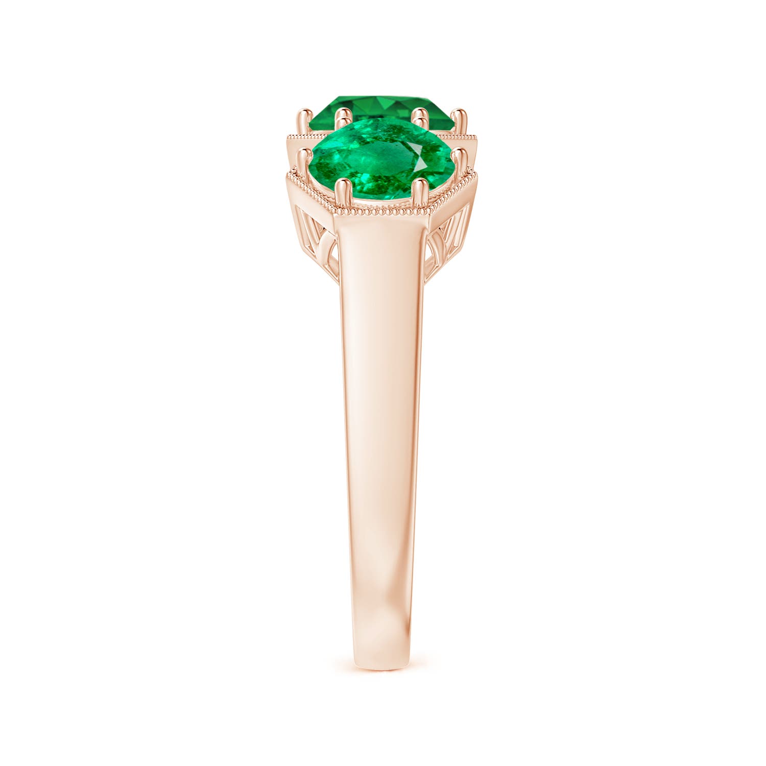 AAA - Emerald / 2.25 CT / 14 KT Rose Gold