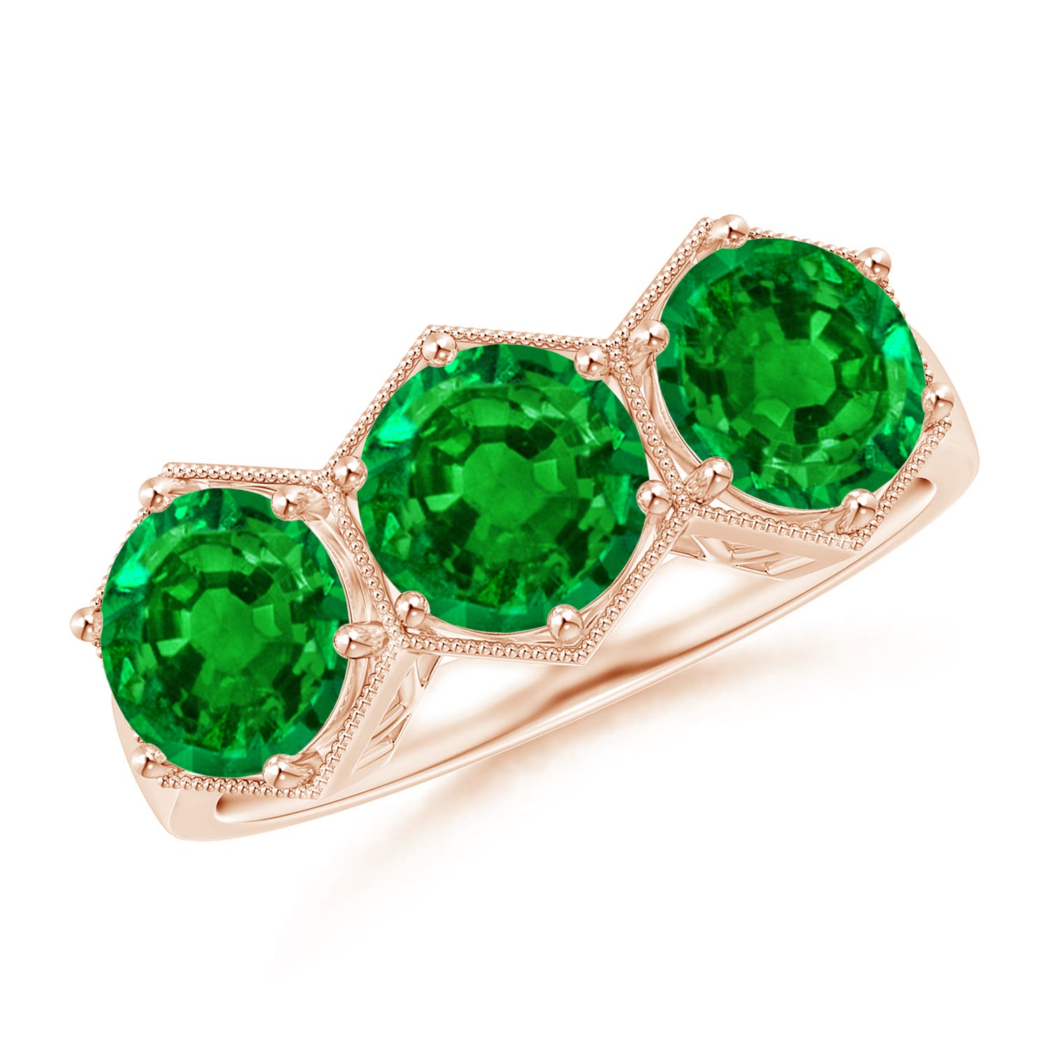 AAAA - Emerald / 2.25 CT / 14 KT Rose Gold