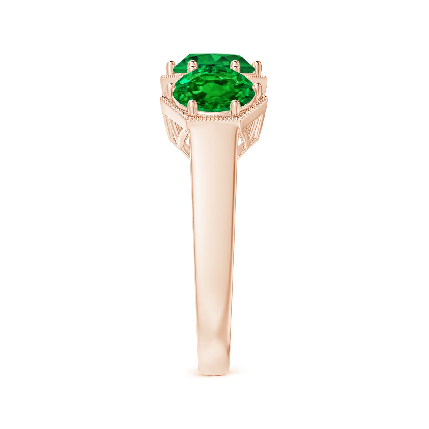 AAAA - Emerald / 2.25 CT / 14 KT Rose Gold