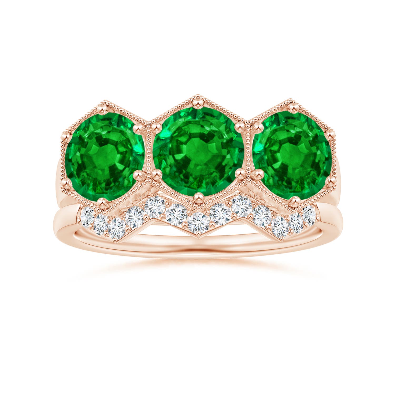 AAAA - Emerald / 2.25 CT / 14 KT Rose Gold