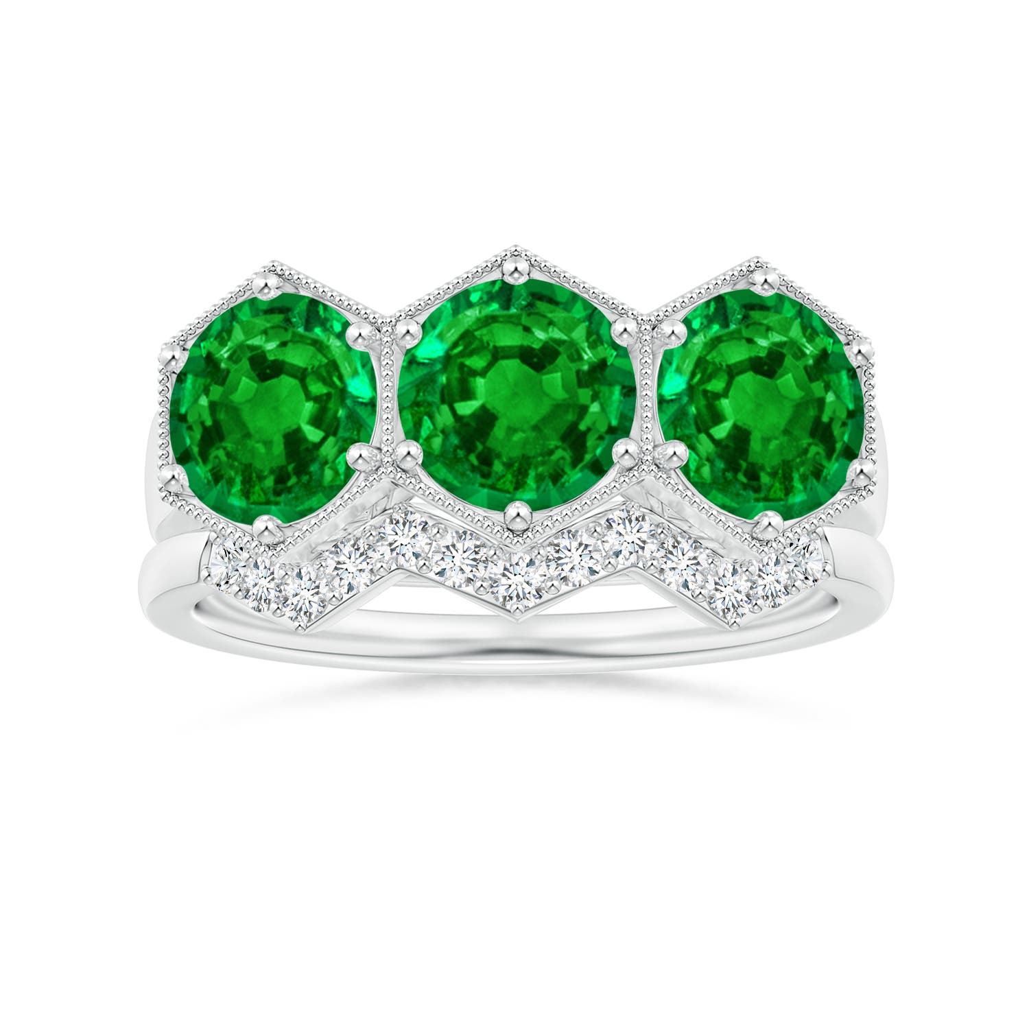 AAAA - Emerald / 2.25 CT / 14 KT White Gold