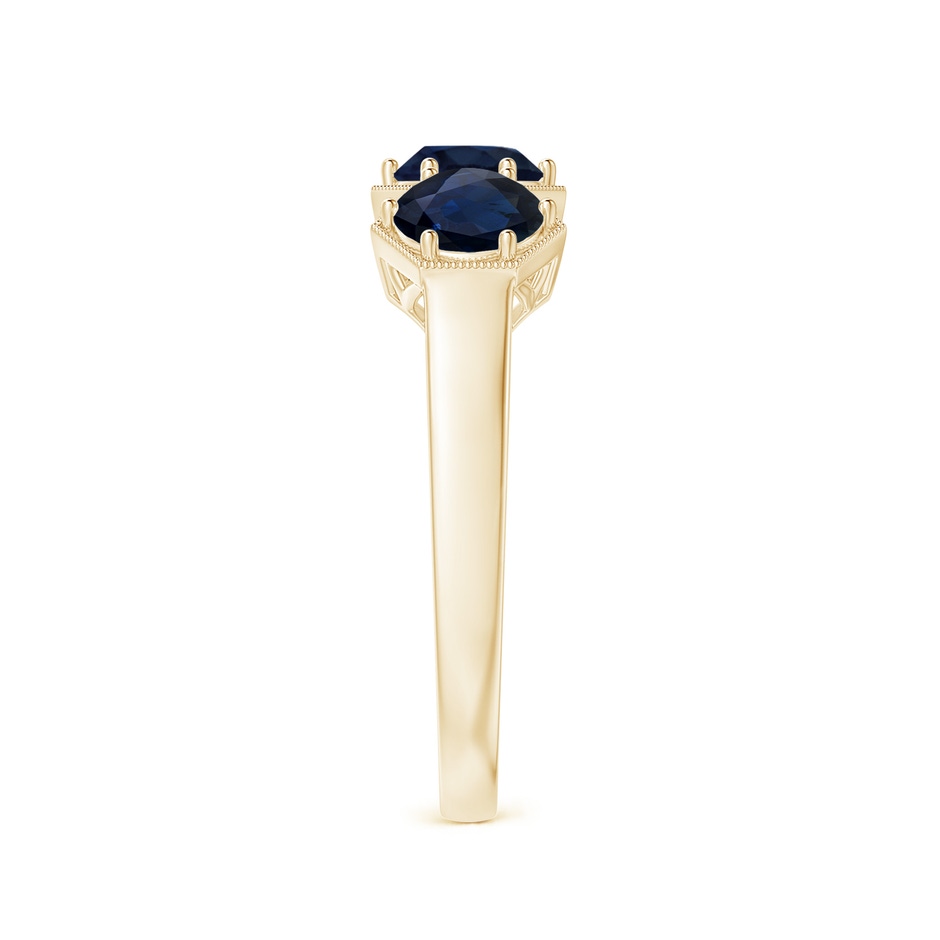 5mm A Aeon Art Deco Three Stone Sapphire Hexagonal Engagement Ring in Yellow Gold side-2