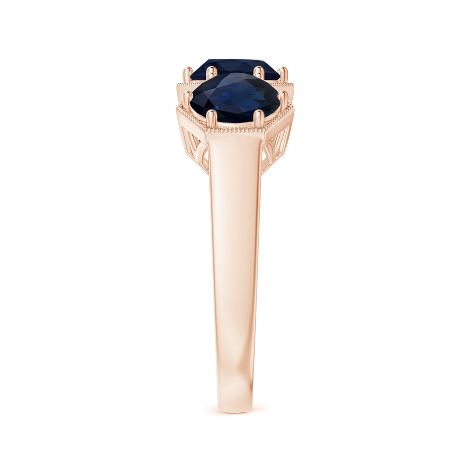 6mm A Aeon Art Deco Three Stone Sapphire Hexagonal Engagement Ring in Rose Gold side-2