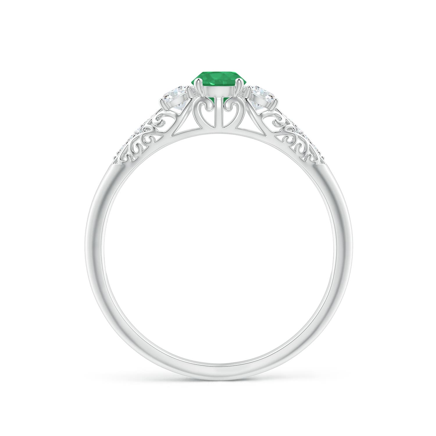 A - Emerald / 0.43 CT / 14 KT White Gold