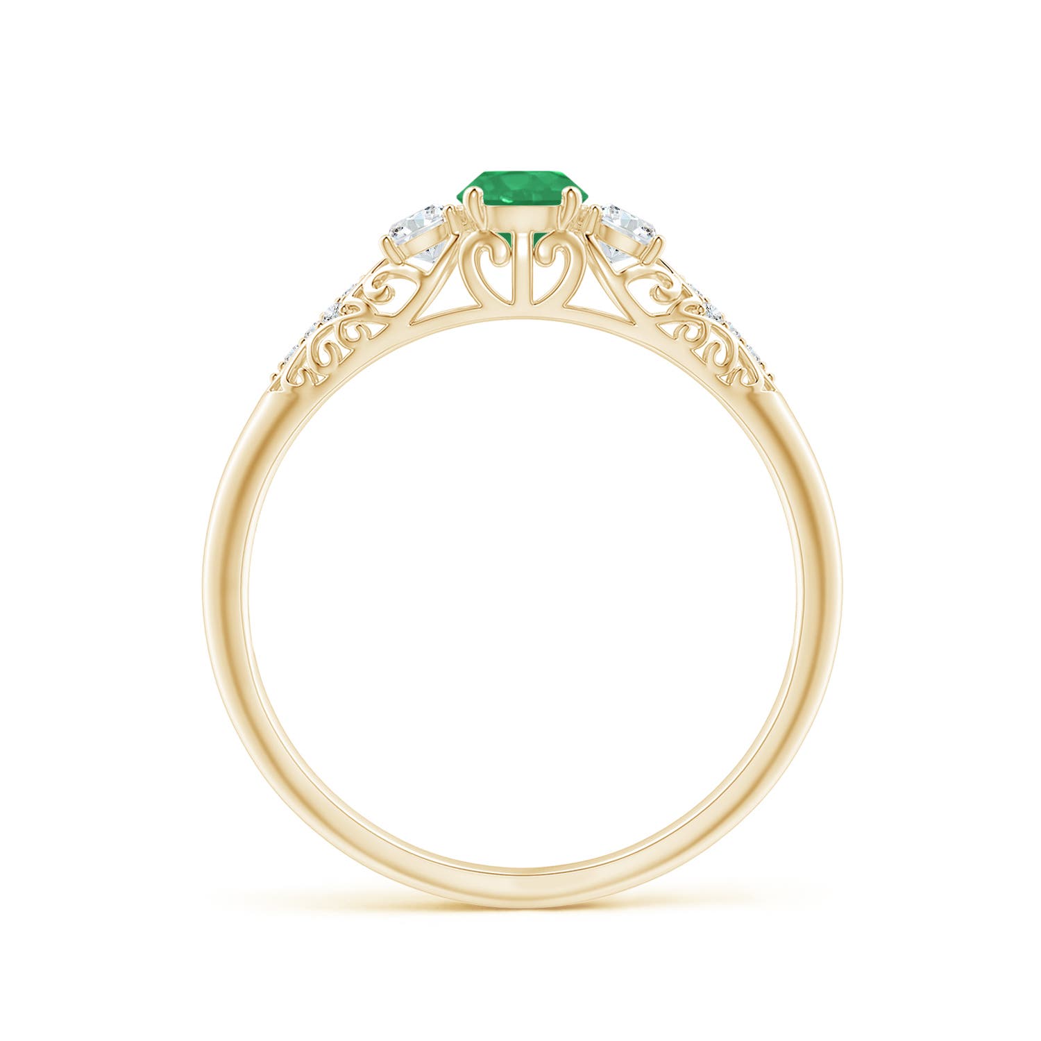 A - Emerald / 0.43 CT / 14 KT Yellow Gold