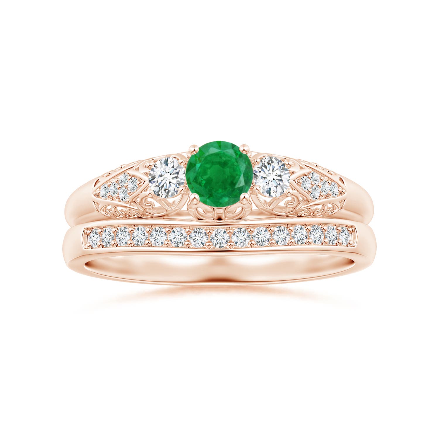 AA - Emerald / 0.43 CT / 14 KT Rose Gold