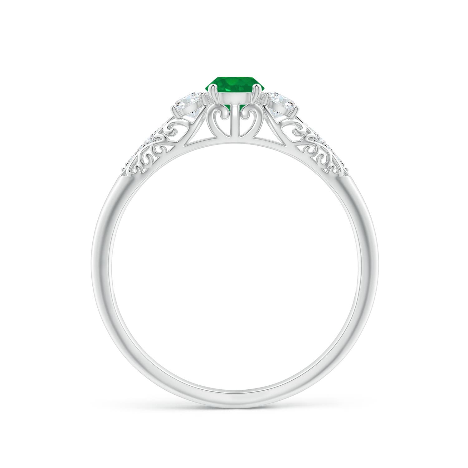 AA - Emerald / 0.43 CT / 14 KT White Gold