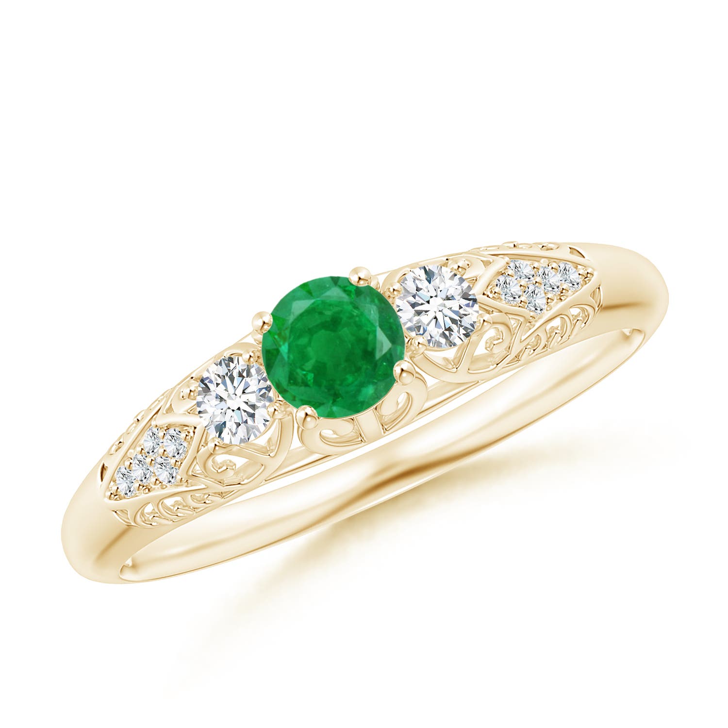 AA - Emerald / 0.43 CT / 14 KT Yellow Gold