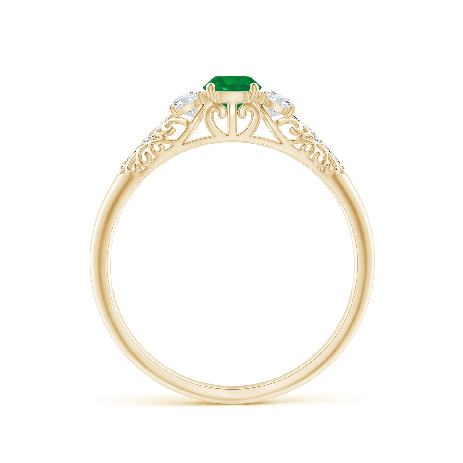 AA - Emerald / 0.43 CT / 14 KT Yellow Gold