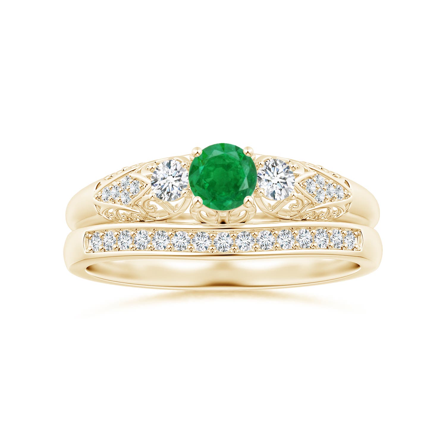 AA - Emerald / 0.43 CT / 14 KT Yellow Gold