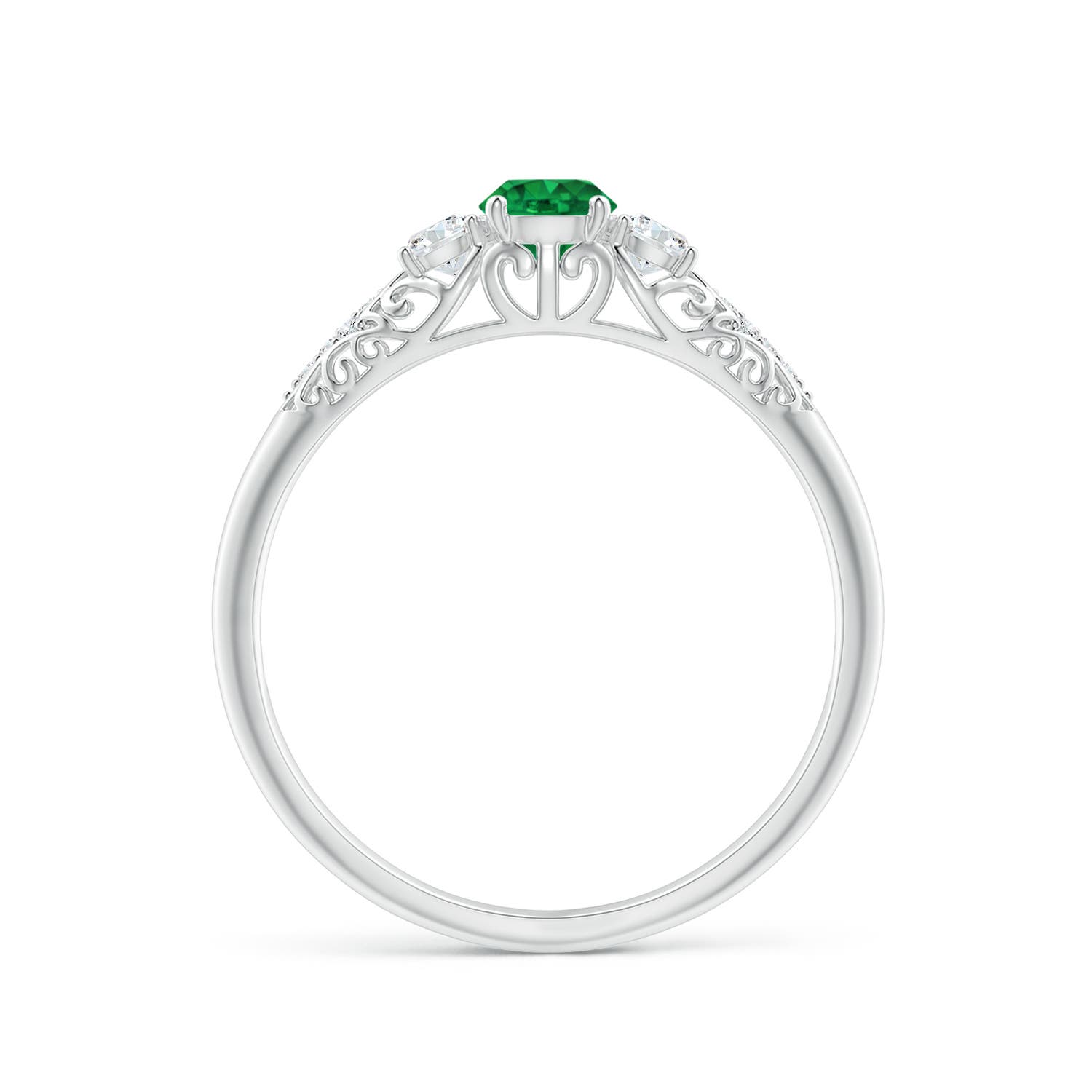 AAA - Emerald / 0.43 CT / 14 KT White Gold