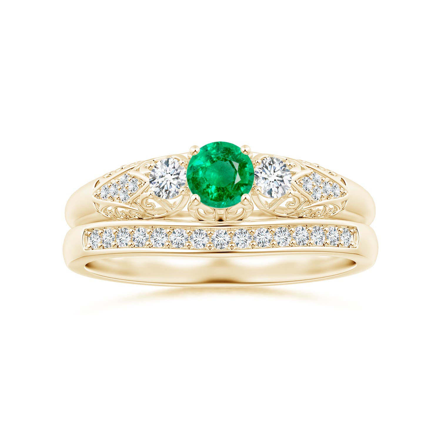 AAA - Emerald / 0.43 CT / 14 KT Yellow Gold