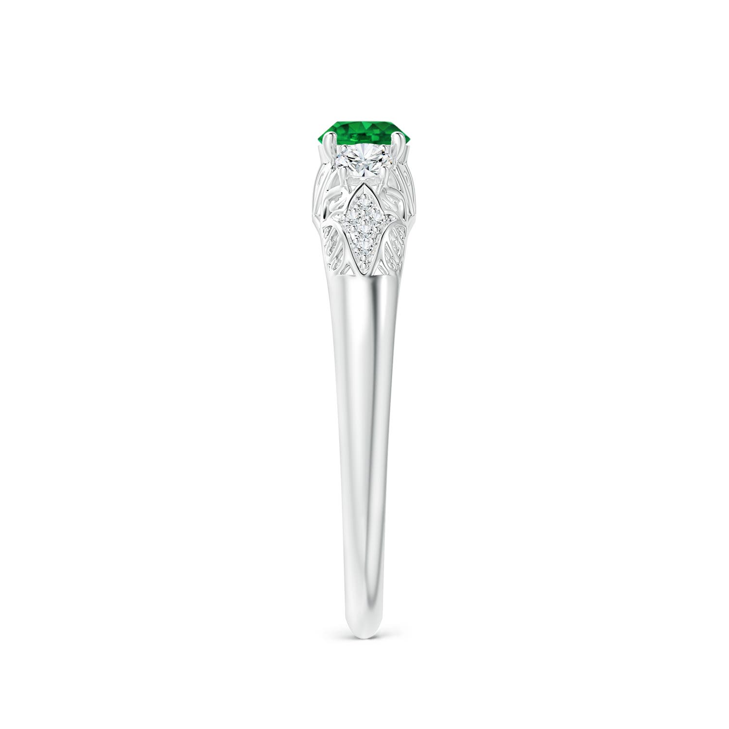 AAAA - Emerald / 0.43 CT / 14 KT White Gold