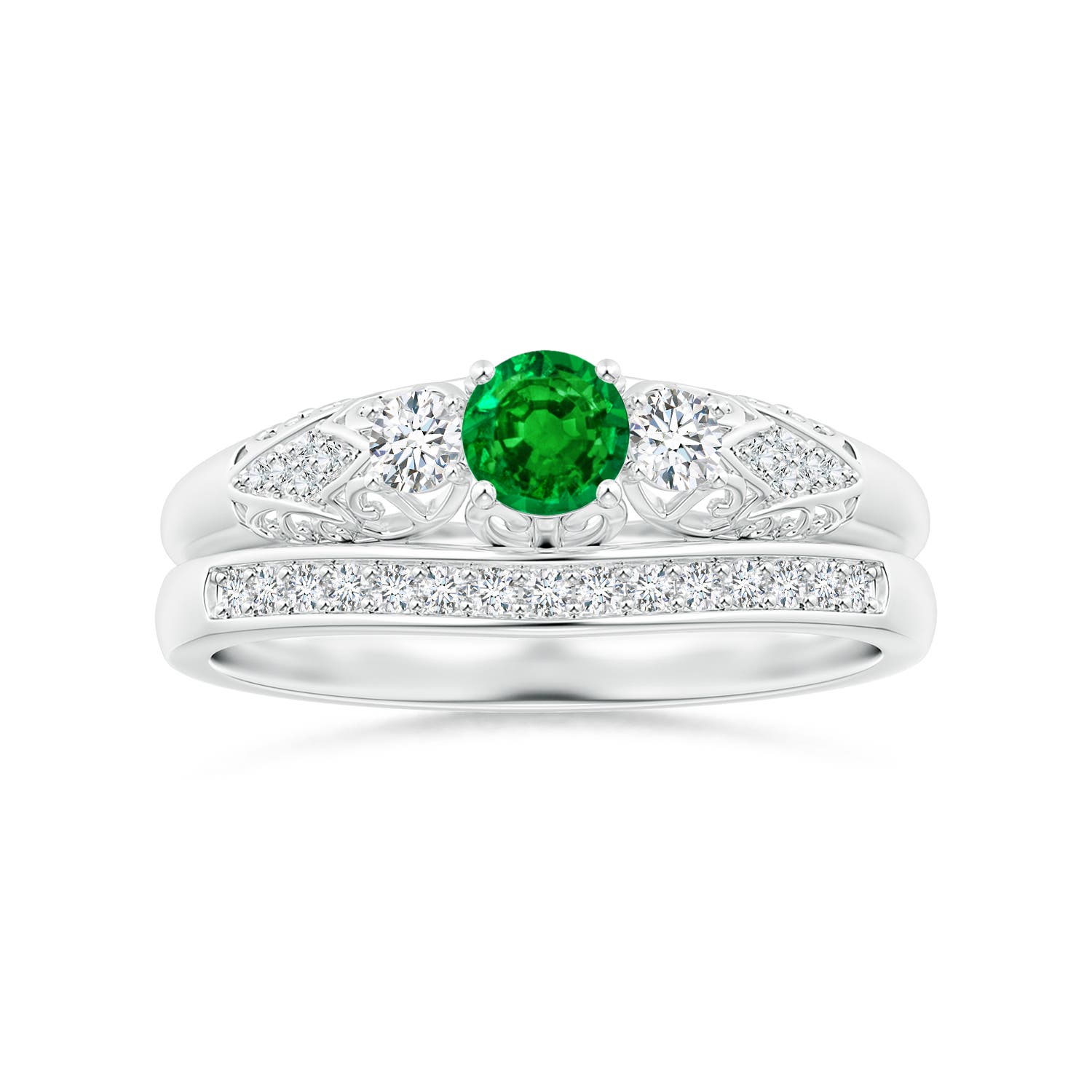 AAAA - Emerald / 0.43 CT / 14 KT White Gold