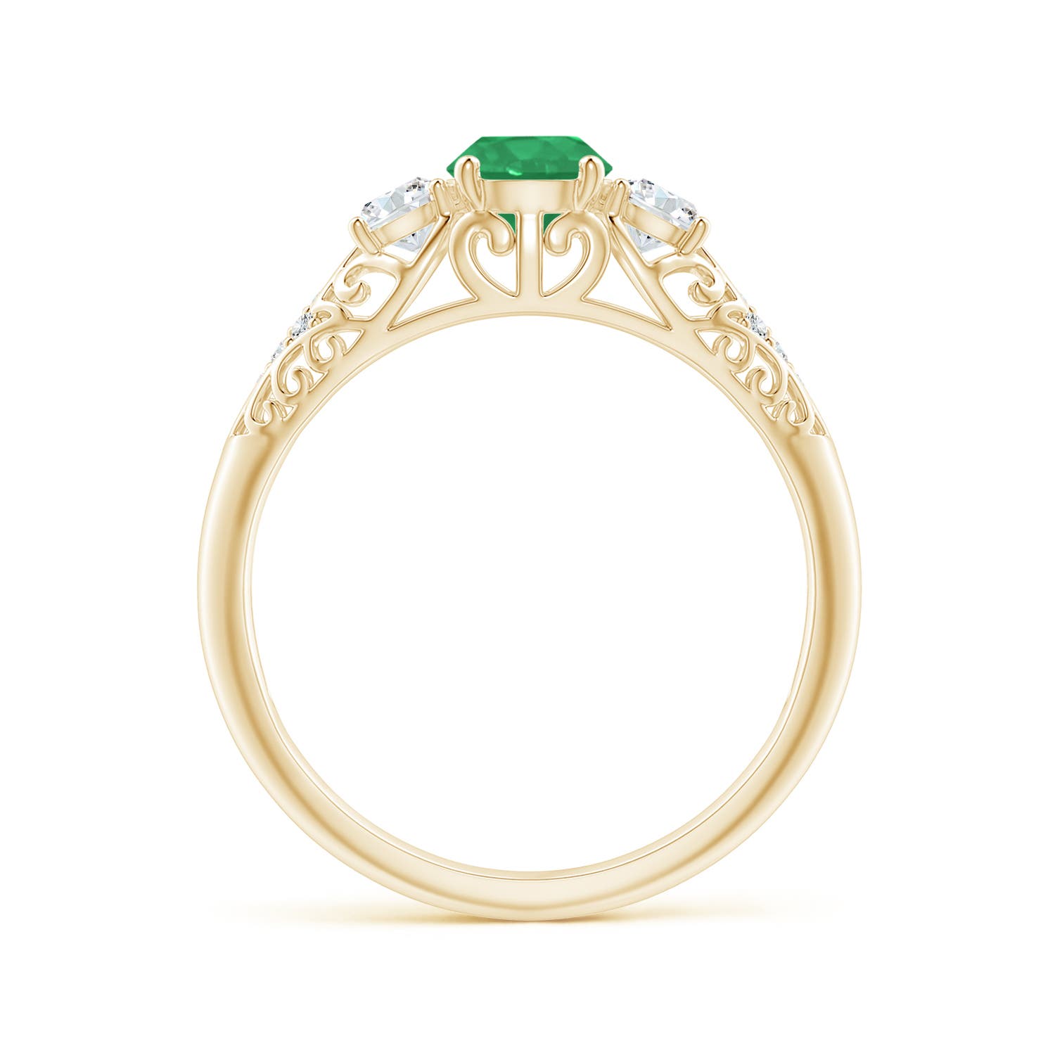 A - Emerald / 0.72 CT / 14 KT Yellow Gold