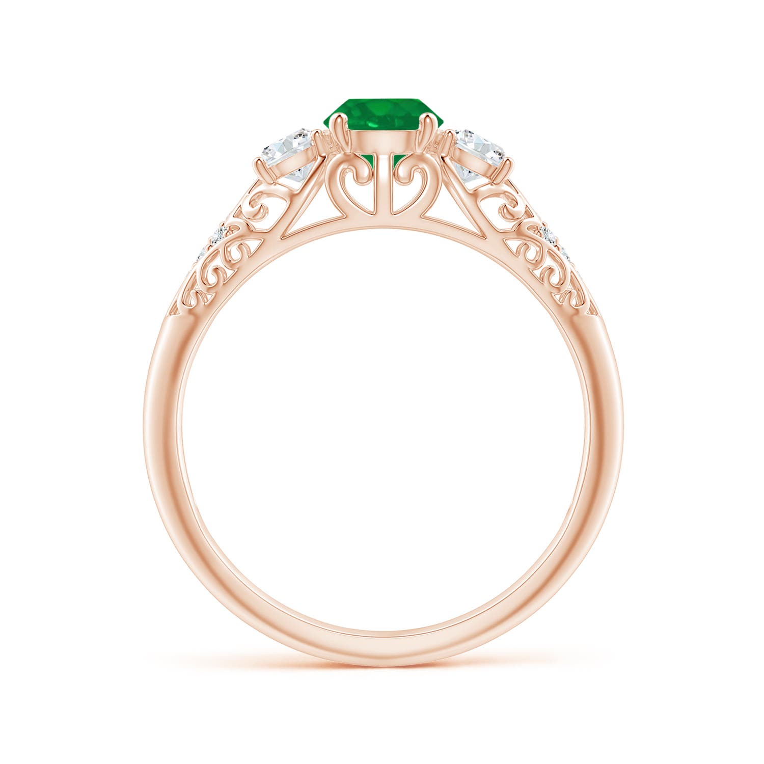 AA - Emerald / 0.72 CT / 14 KT Rose Gold