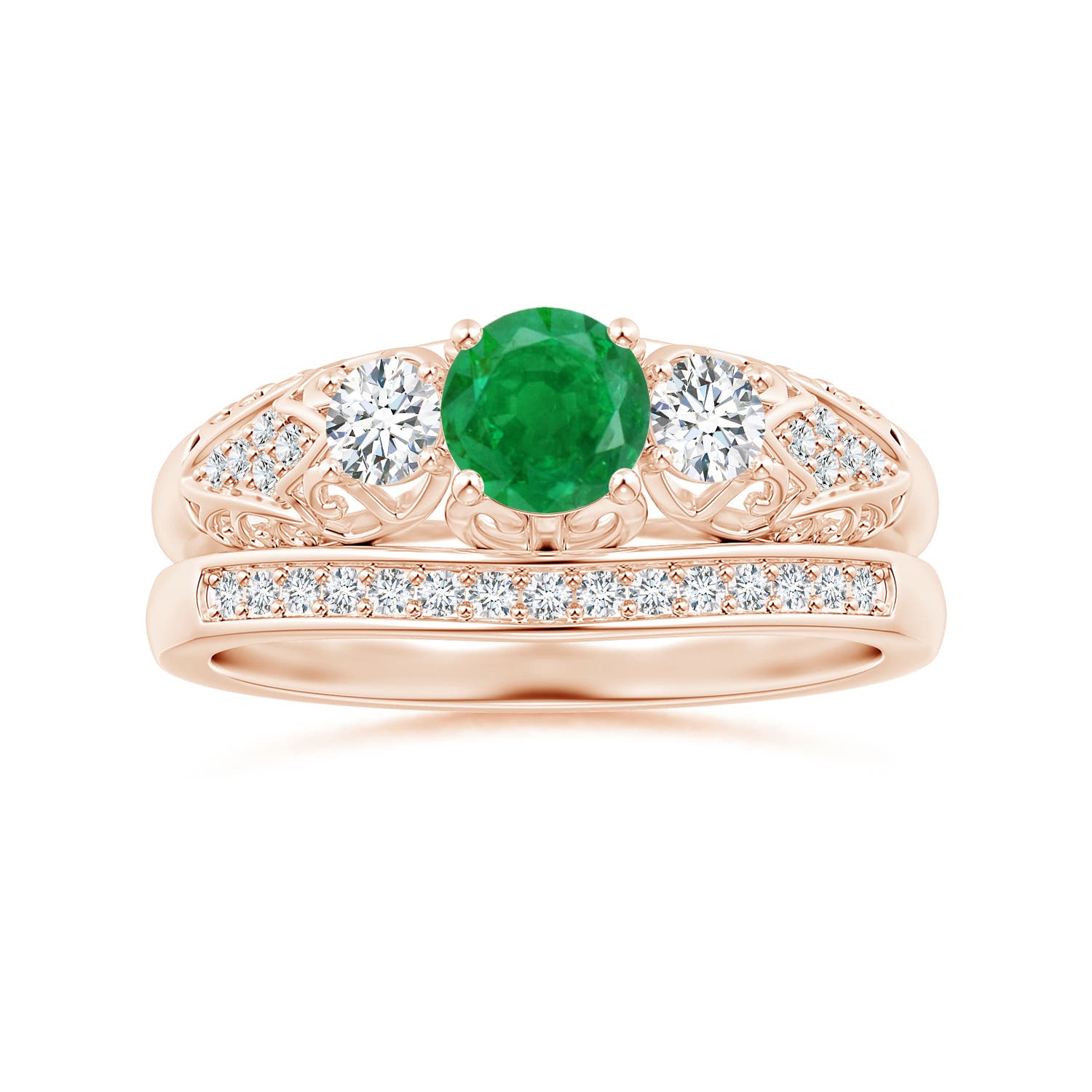 AA - Emerald / 0.72 CT / 14 KT Rose Gold