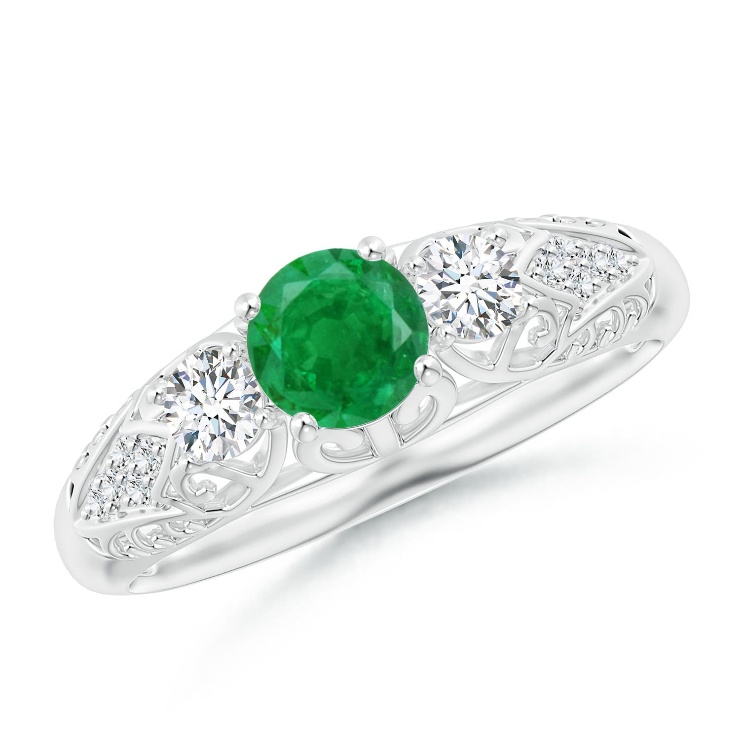 AA - Emerald / 0.72 CT / 14 KT White Gold