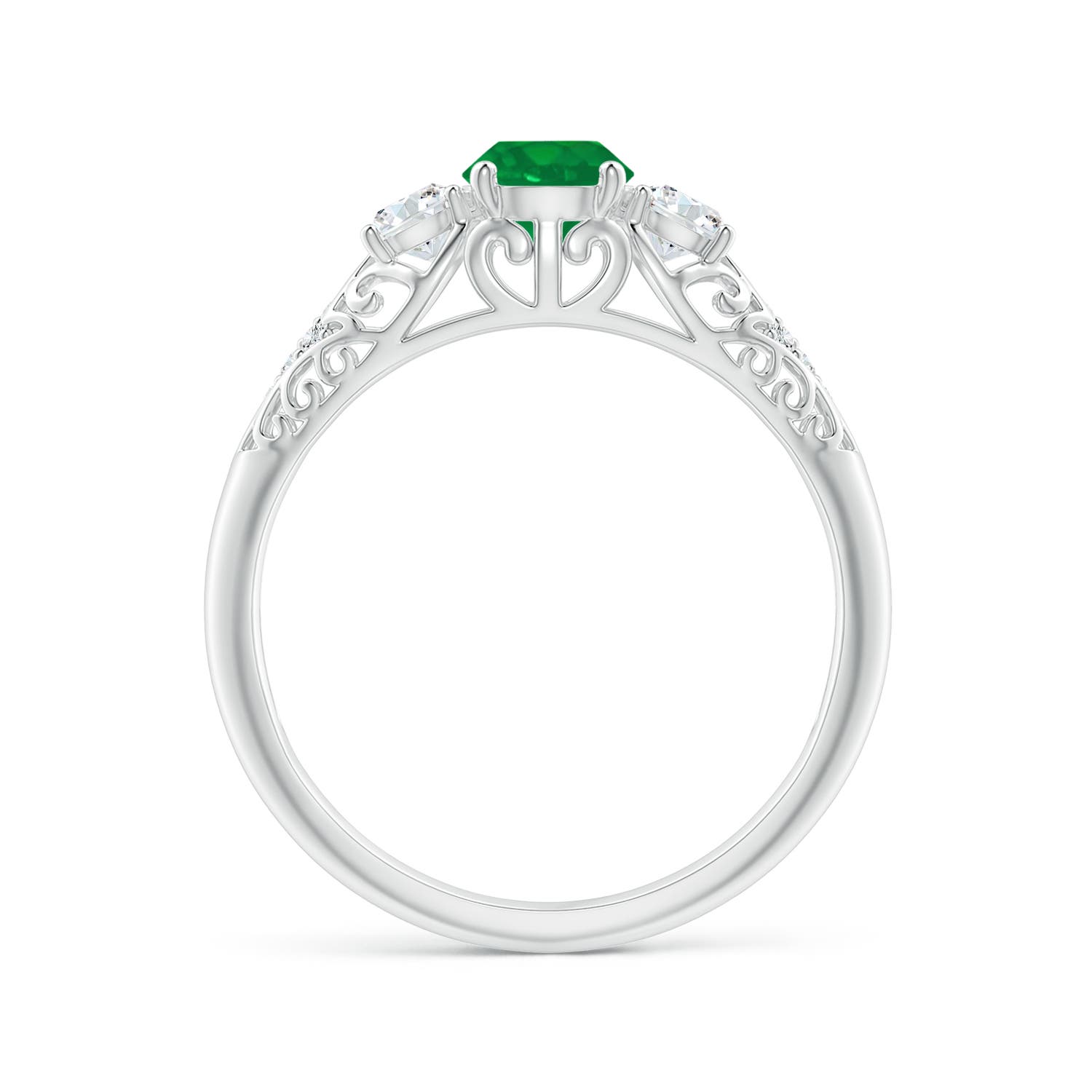 AA - Emerald / 0.72 CT / 14 KT White Gold