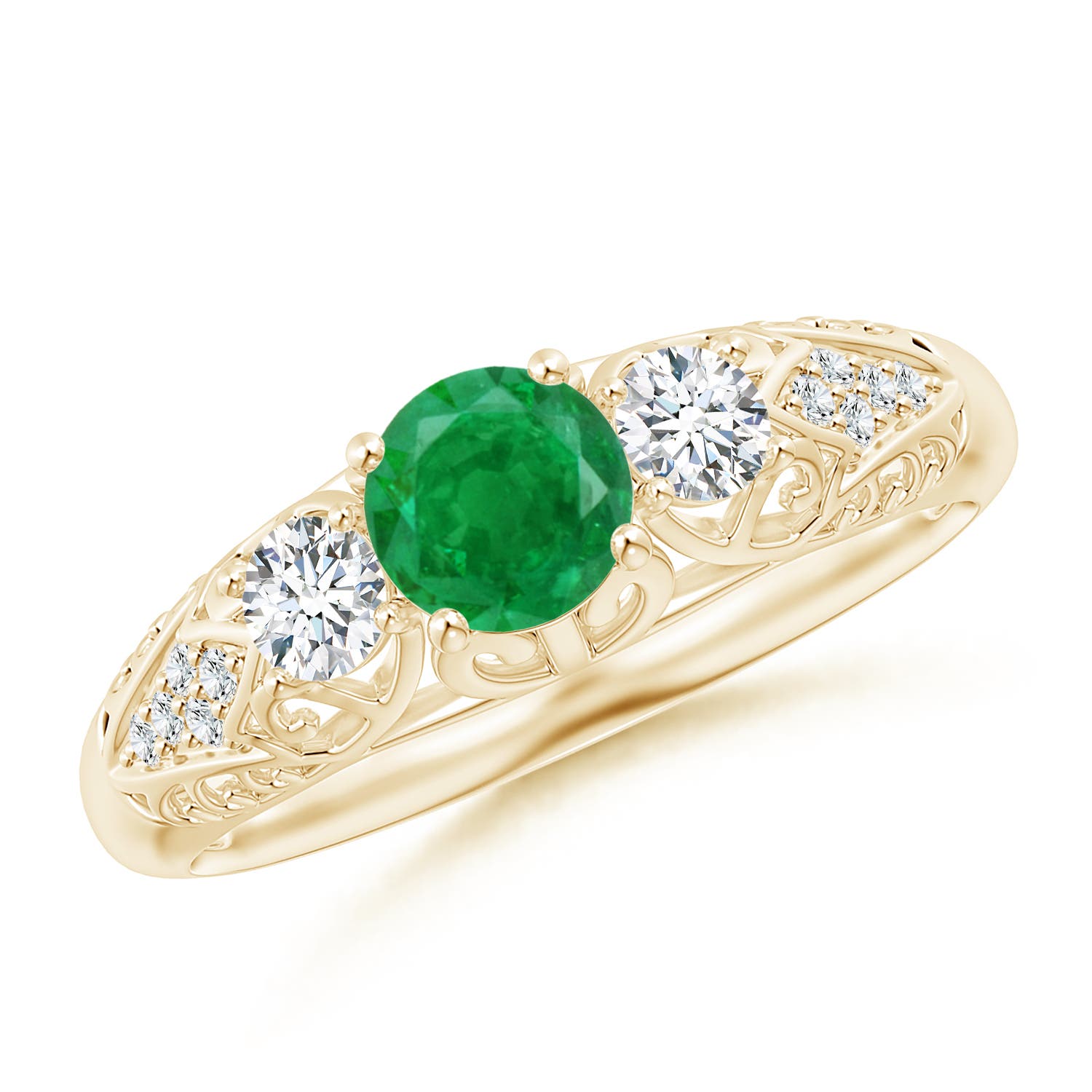 AA - Emerald / 0.72 CT / 14 KT Yellow Gold