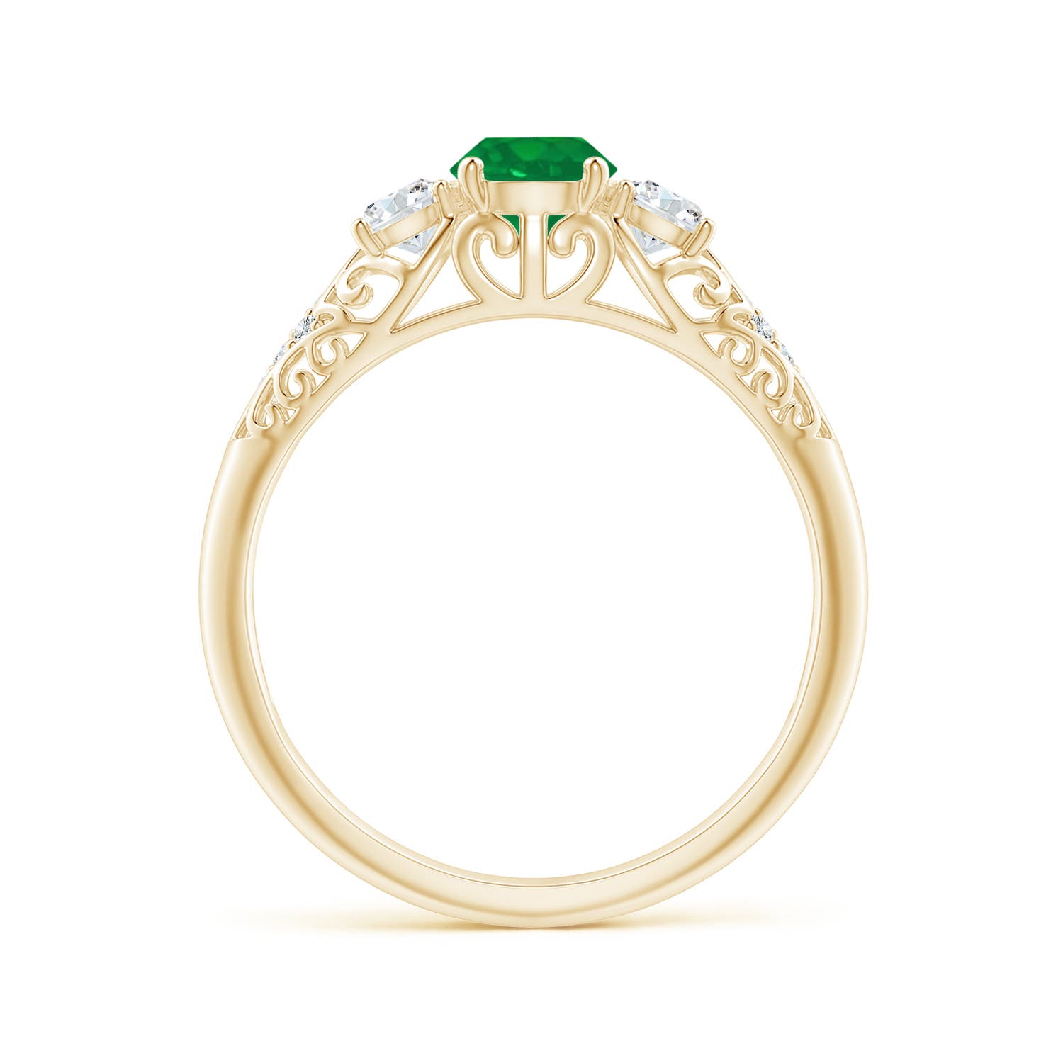 AA - Emerald / 0.72 CT / 14 KT Yellow Gold