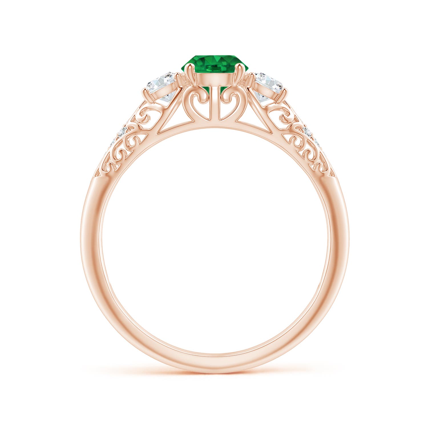 AAA - Emerald / 0.72 CT / 14 KT Rose Gold