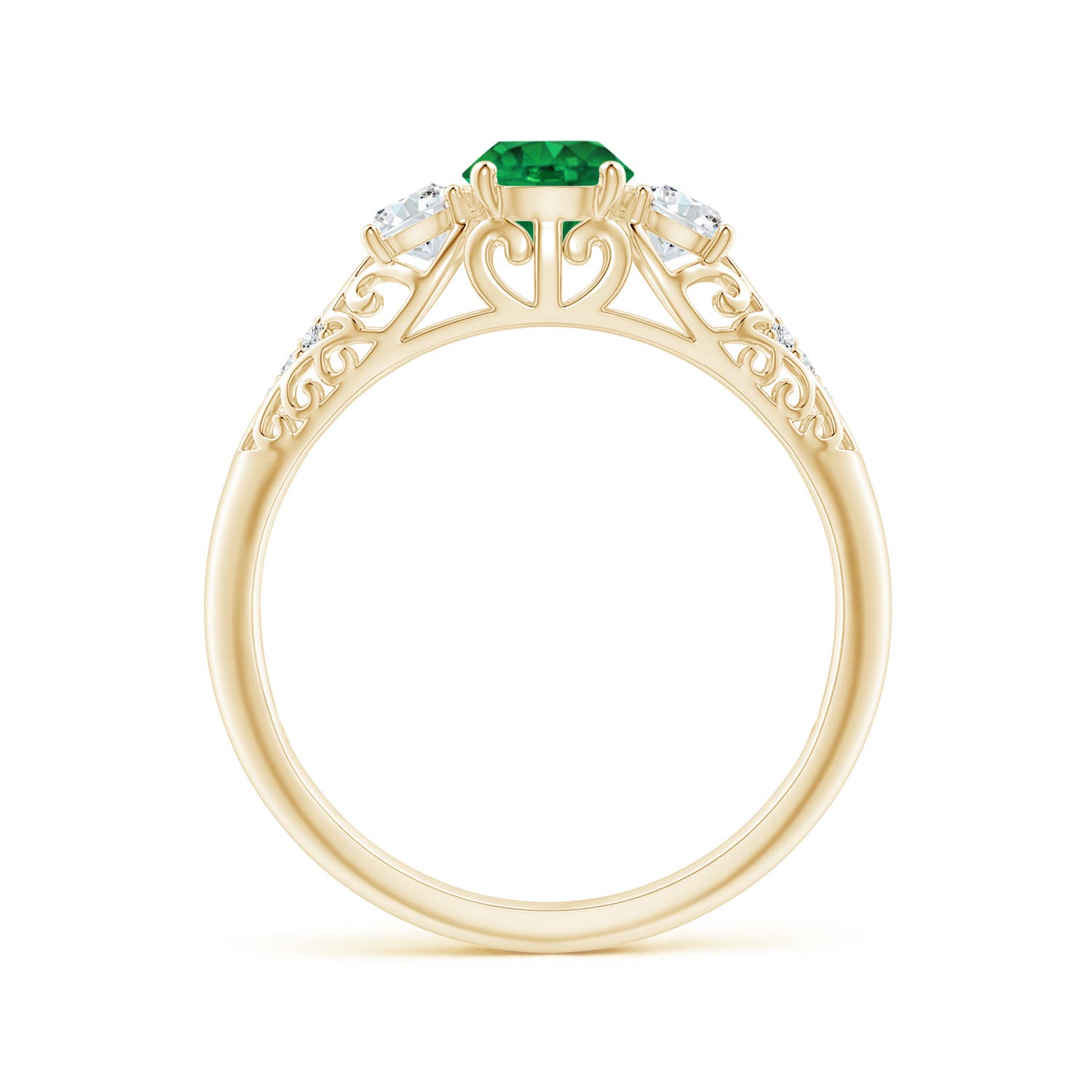 AAA - Emerald / 0.72 CT / 14 KT Yellow Gold