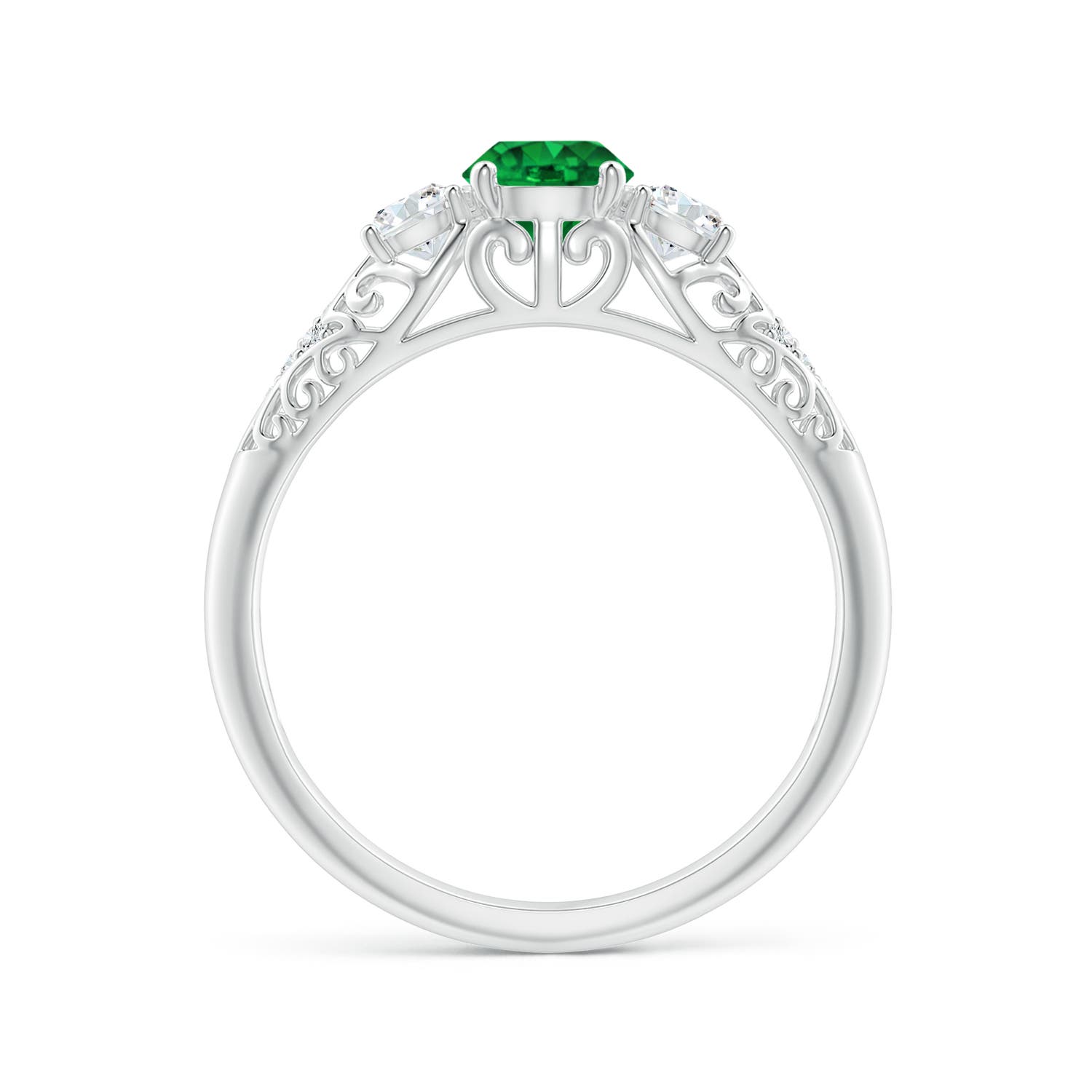 AAAA - Emerald / 0.72 CT / 14 KT White Gold