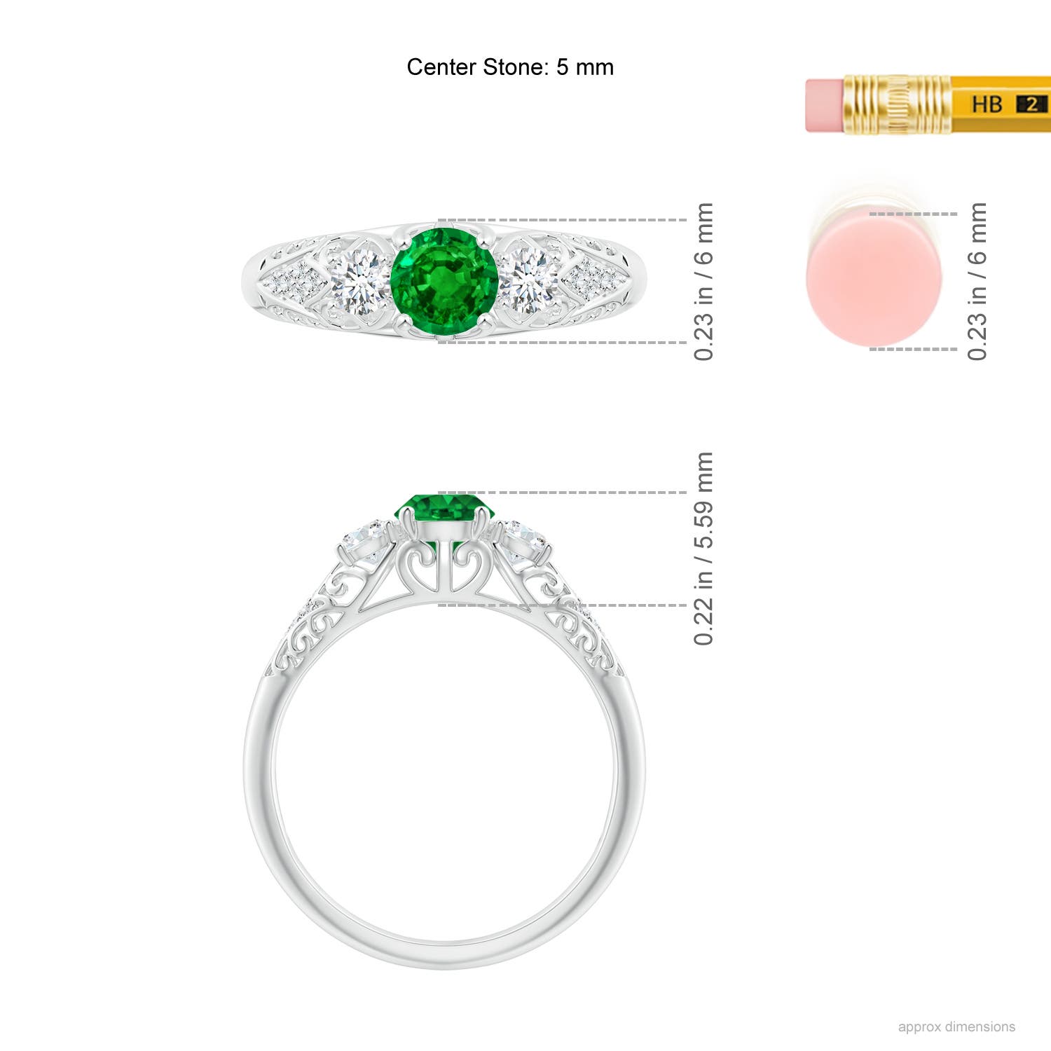 AAAA - Emerald / 0.72 CT / 14 KT White Gold