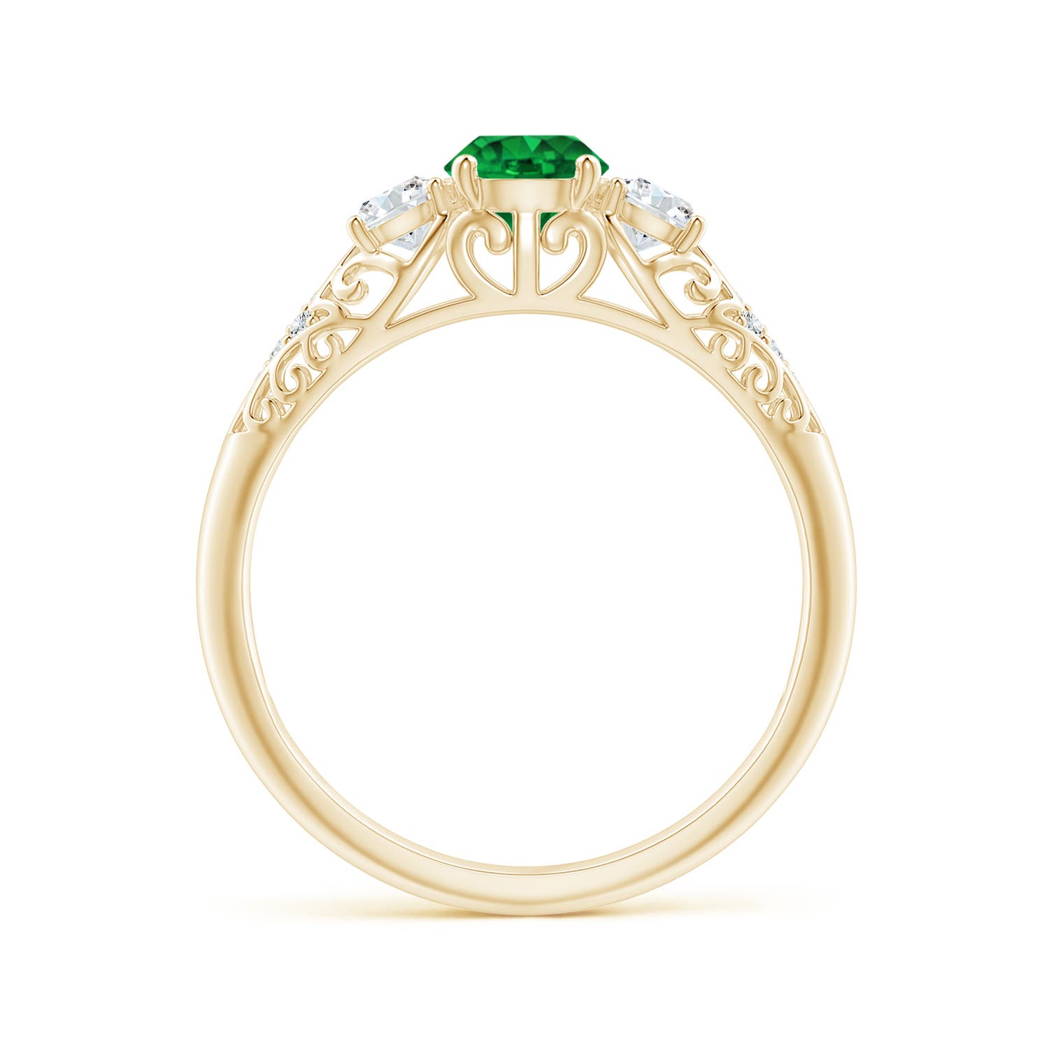 AAAA - Emerald / 0.72 CT / 14 KT Yellow Gold