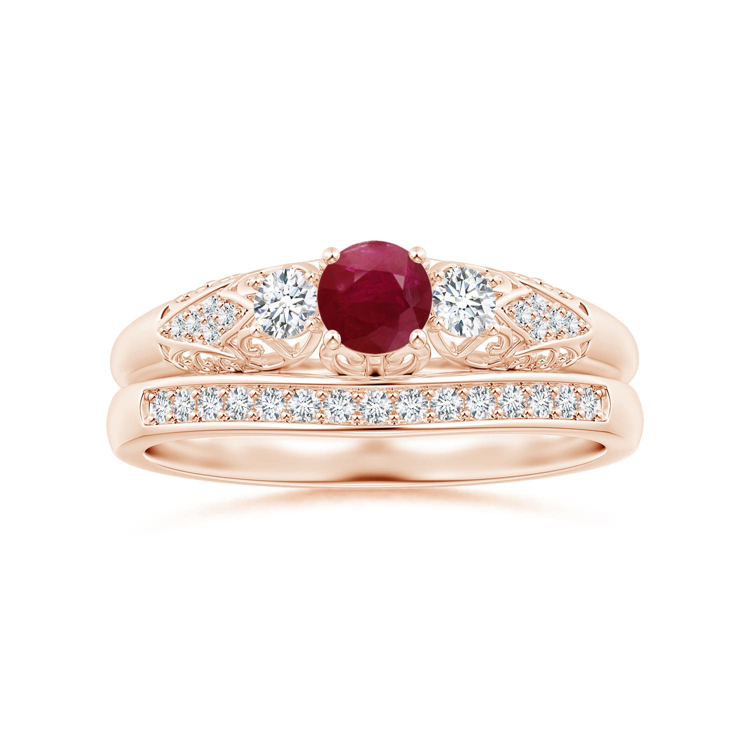 A - Ruby / 0.53 CT / 14 KT Rose Gold