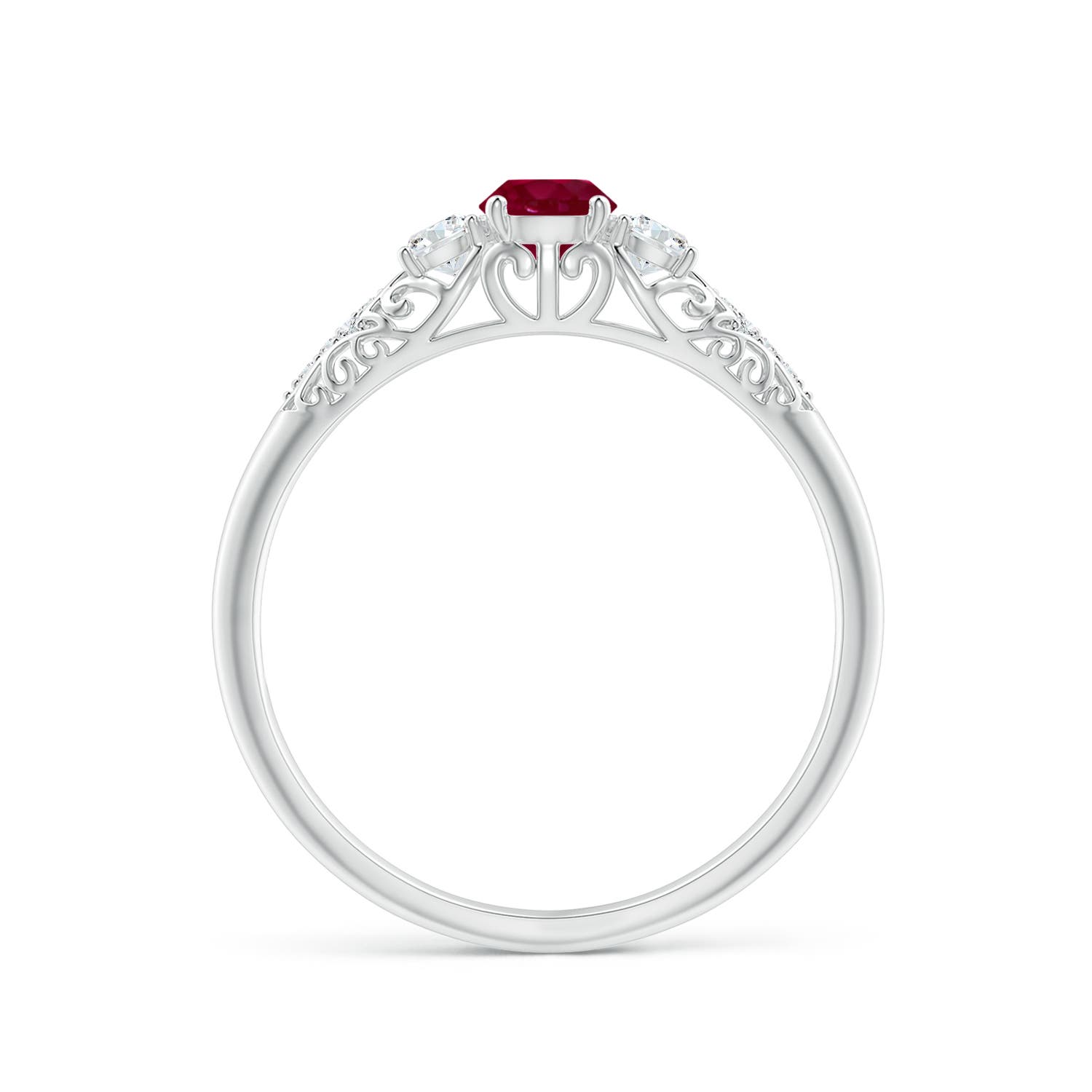 A - Ruby / 0.53 CT / 14 KT White Gold