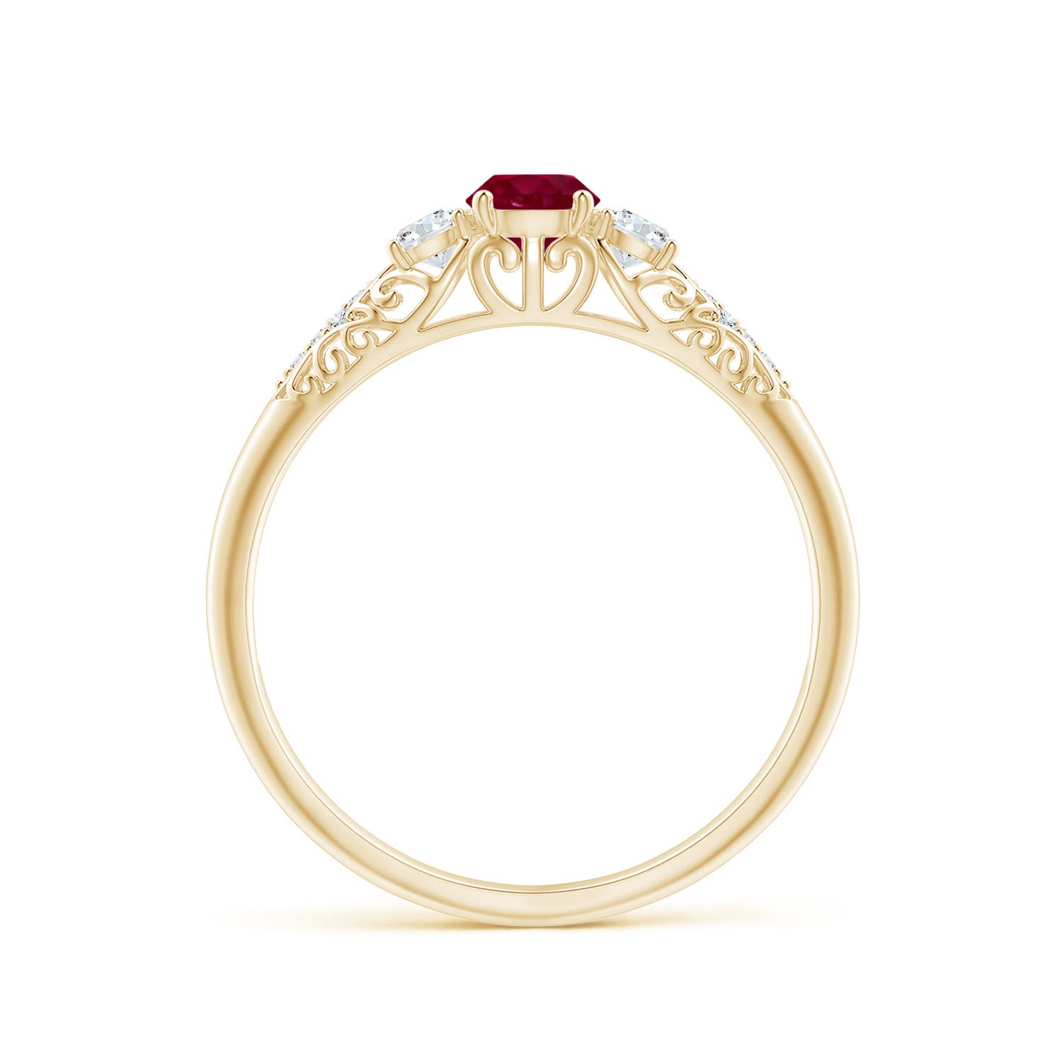 A - Ruby / 0.53 CT / 14 KT Yellow Gold