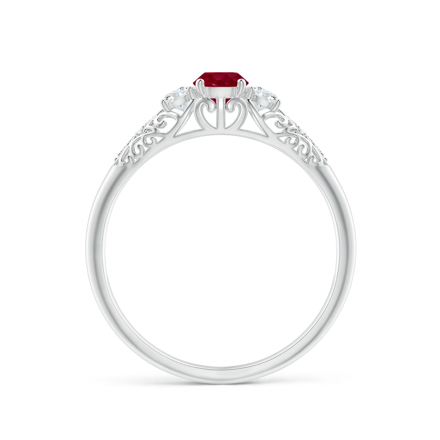 AA - Ruby / 0.53 CT / 14 KT White Gold