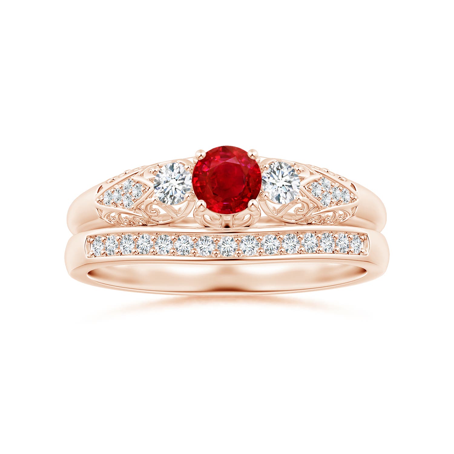 AAA - Ruby / 0.53 CT / 14 KT Rose Gold